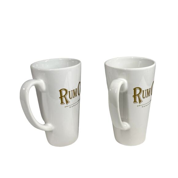 NEW Rum Chata Mugs White Ceramic Coffee Cups Set of 2 - Picture 3 of 5